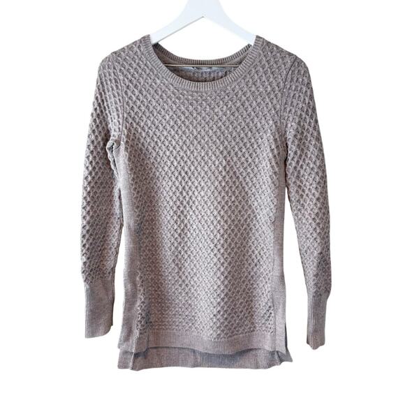 Athleta Honeycomb Tunic Sweater Beige Merino Size XS - Picture 2 of 9